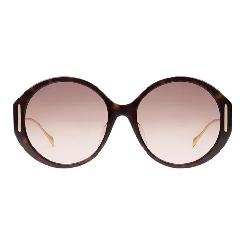 GUCCI Металлический ацетат Нерегулярная форма Солнцезащитные очки Женские Коричневый
