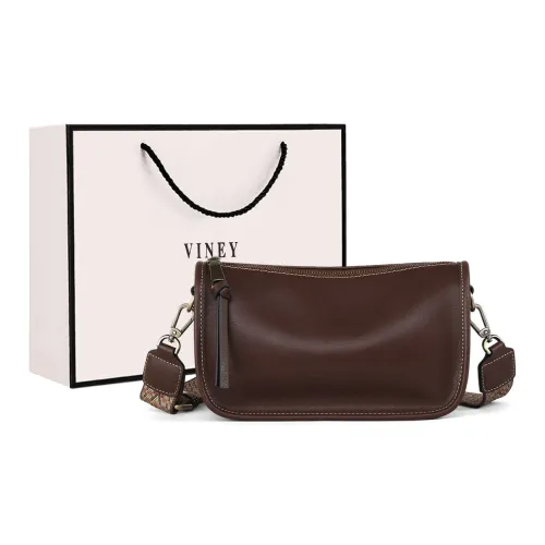 VINEY Сумка через плечо из коровьей кожи стандартная женская кофейного цвета