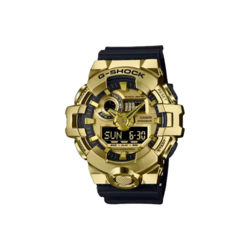 CASIO 700 Collection Кварцевый механизм Смольный ремешок Часы унисекс Золотой циферблат