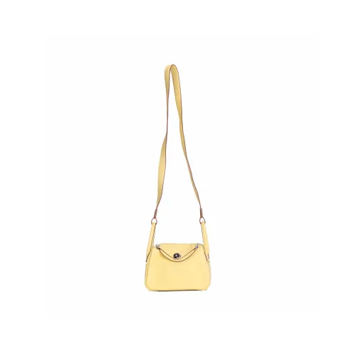 HERMES Lindy Clemence Bullock Кожа Сумка Сумка через плечо Сумка через плечо Мини Женская 1Z Jaune Poussin Цыплячий желтый