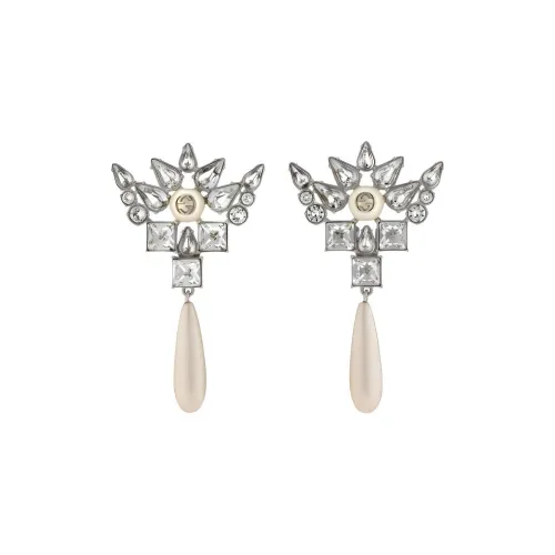 GUCCI Латунный Clip ON Серьги Серебряные Женские