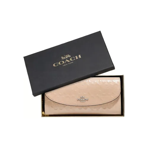 COACH Boxed Лакированная кожа Кожа Конверт Кошелек Клатч Мелочь Кошелек Коробка Женские Хаки