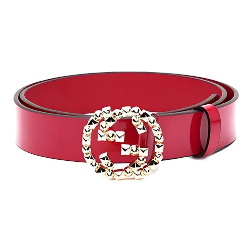 GUCCI Кожаные ремни Женские Красный Ширина 3 см