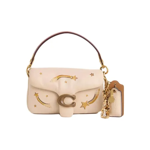 COACH Tabby Напп Кожа Одно Плечо Сумка Маленькая Женская Латунь And Сливочный