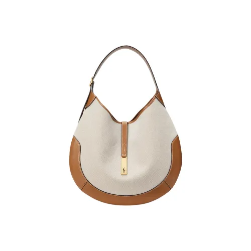 Polo Ralph Lauren Polo ID Хлопок Сумка через плечо Средняя Женская Естественный Коричневый