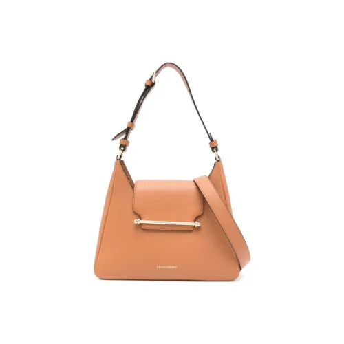 Strathberry Телячья кожа Сумка-хобо Сумка через плечо Женская Коньячный цвет Коричневый