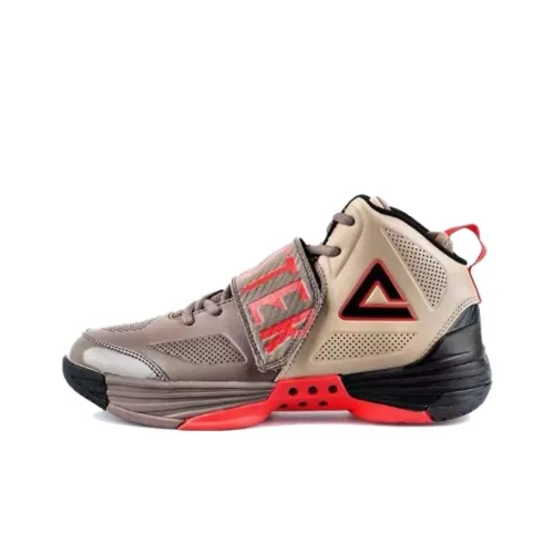 PEAK Monster 2 Slip-resistant Abrasion-resistant High Top Basketball Shoes Men's Brown Red PEAK Monster 2 Противоскользящие Износостойкие Высокие Баскетбольные Кроссовки Мужские Коричневый Красный