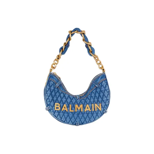 BALMAIN 1945 Хлопок Портативный Crossbody Сумка Сумка через плечо Женская Синяя