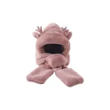 Розовая шляпа, перчатки, шарф 3 в 1