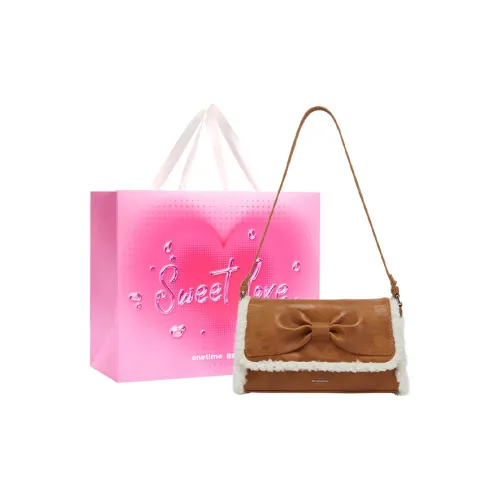 ONE TIME Сумка из синтетической кожи багетная сумка через плечо женская медово-коричневый