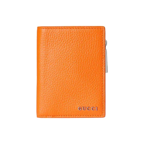 GUCCI Кожа Монета Кошелек Женский Белый и Оранжевый