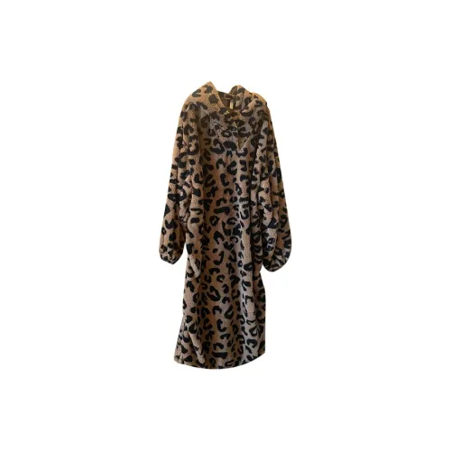 METE WHALE MT Sleep Robe Женские Коричневый Леопардовый принт