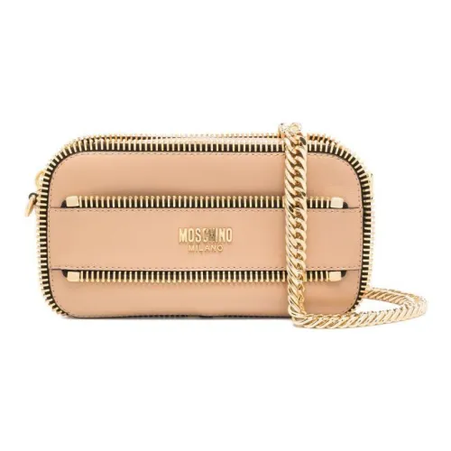 MOSCHINO Телячья кожа Плечевая сумка Стандартная Женская Светло-коричневая