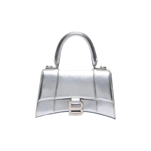 Balenciaga HOURGLASS Телячья кожа Сумка Женская Серебряная