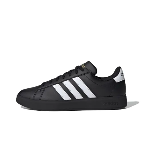 Adidas GRAND COURT 2,0 Slip-resistant Abrasion-resistant Low Top Skateboard Shoes Men's Black Adidas GRAND COURT 2,0 Противоскользящие Устойчивые к истиранию Низкие Кеды Скейтборд Мужские Черные