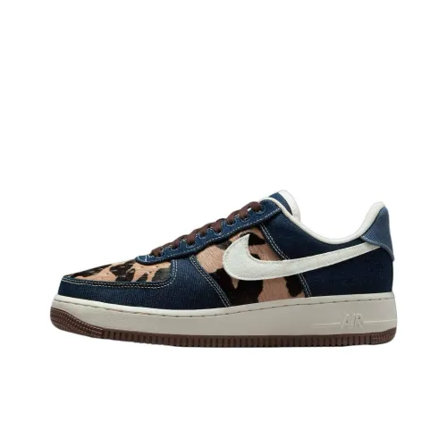 Nike Air Force 1 Slip Resistant Abrasion Resistant Низкие Кроссовки для скейтбординга Унисекс Синие Коричневые