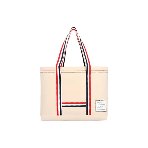 THOM BROWNE· Canvas Bag Tote Bag Shopping Bag Shoulder Bag Handbag Unisex Beige