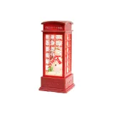 Красный телефонный кабинет с снеговиком из воды