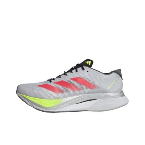 Adidas Adizero Boston 12 Амортизация Дышащий Легкий Низкий Топ Беговые кроссовки Unisex Light Серый