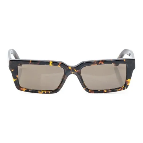 OFF Белый Ацетат Прямоугольные Солнцезащитные очки Мужские Гаванский Коричневый