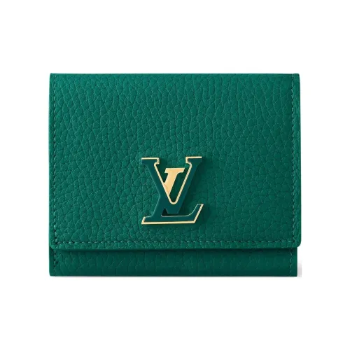 LOUIS VUITTON Capucines Кожа Кошелек Унисекс Изумрудно-зеленый