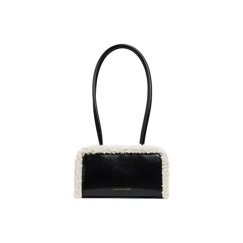 CHARLES KEITH ПУ (полиуретан) текстильная смесь сумка через плечо маленькая женская песочно-розовый белый КАМЕЛ