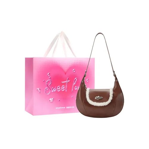 ONE TIME Сумка из синтетической кожи в форме полумесяца сумка через плечо сумка на плечо женская мокко