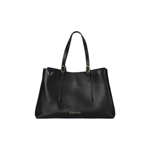 GUCCI GG Emblem Кожа Сумка Сумка через плечо Средняя Женская Черная