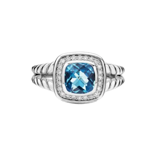 David Yurman Серебряные Кольца Women's Silver Синий