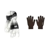 Перчатка Coffee + Шарф Черный Белый