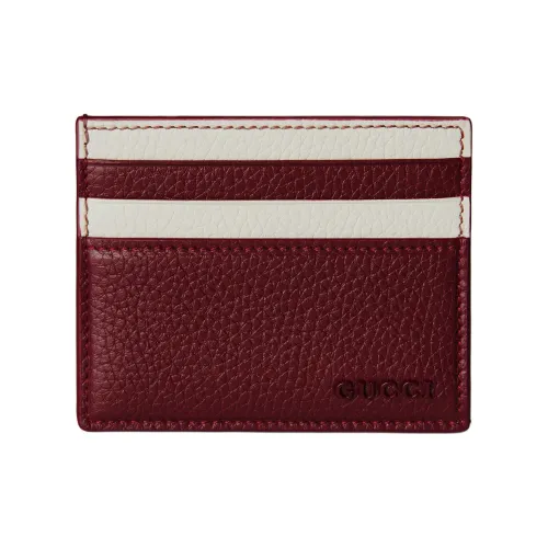 GUCCI Кожа Держатель для карт Мужской Красный Слоновая кость