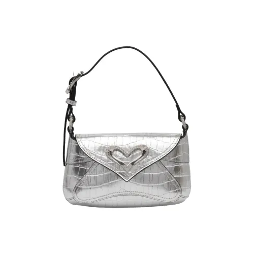 PINKO Лакированная кожа Сумка через плечо Женская серебряная