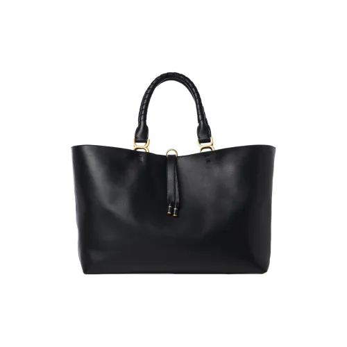 Chloe Marcie Телячья кожа с текстурой Тоут Сумка Сумка для покупок Сумка через плечо Сумка Женская Черная