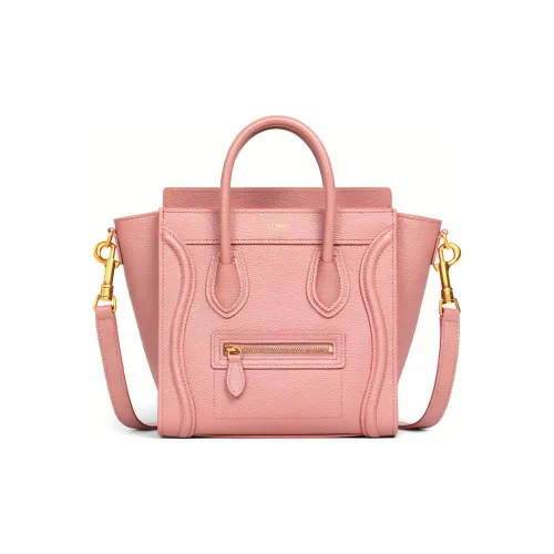 CELINE Лuggage Calfskin Crossbody Bag Nano Women's Antique Rose