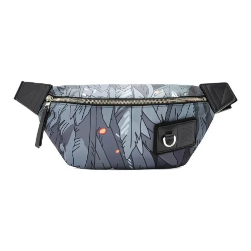 LOEWE Hallow's Mobile Замок Коровья кожа Бананка Мужской Черный