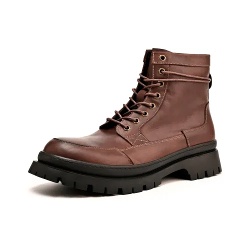 LEYGMENLG Короткий Мартин Ботинок 3 см Мужской Красный Кофейный