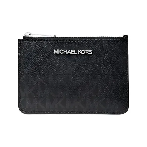MICHAEL KORS Jet Set Холст Монета Кошелек Кошелек Маленький Женский Черный