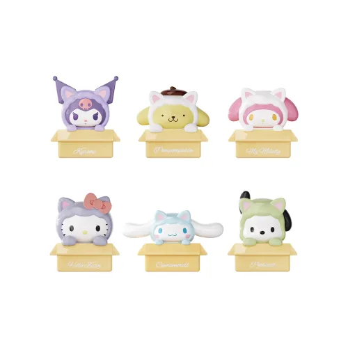 Wolf Bowang x Sanrio Kitten Collection Милый Орнамент Слепые Коробки Один Mystery Коробка Целая Коробка 24 Шт