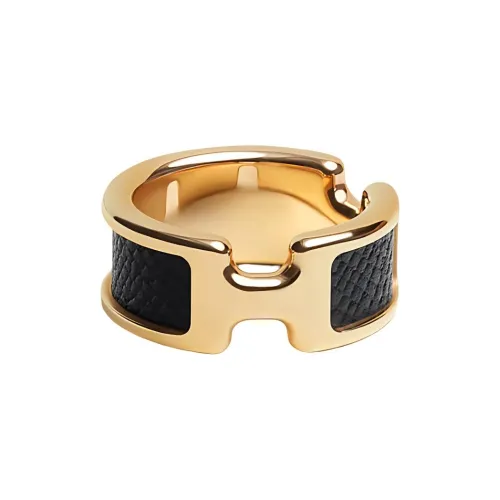 HERMES Кольца с золотым покрытием унисекс черный