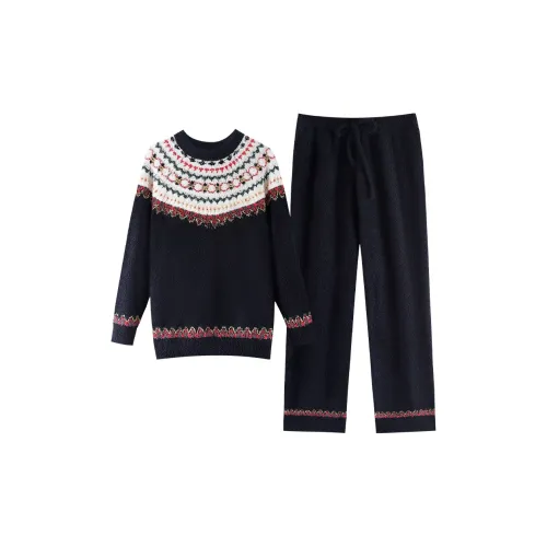 ZumashL Luxury Designer Series Пижамный комплект Женские Ink Черный