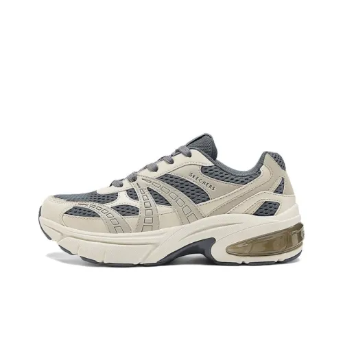 Skechers Shadow Abrasion Resistant Дышащий Низкий Топ Беговые кроссовки Мужские Бежево-серый