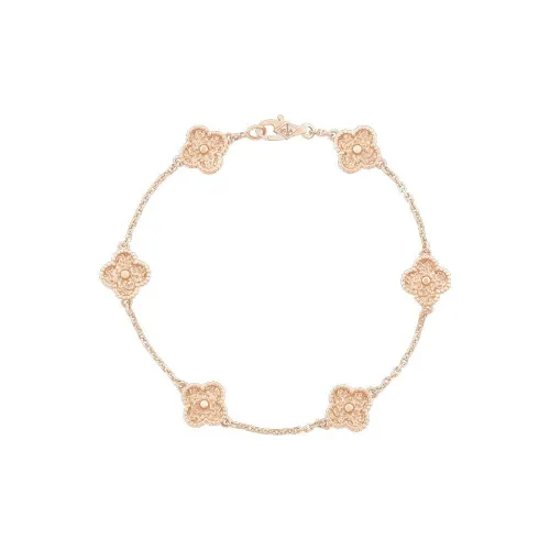 Van Cleef Arpels Alhambra Four Leaf Lucky Series 18К Розовое золото Браслеты Женские Розовое золото