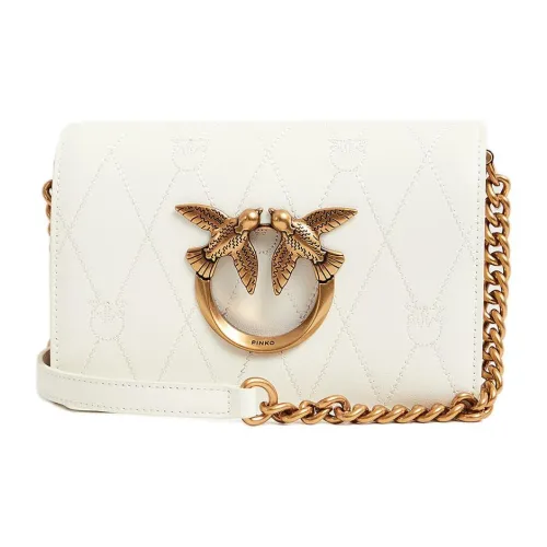 PINKO Click series Коровья кожа Swallow Сумка Сумка через плечо Маленькая Женская Белая