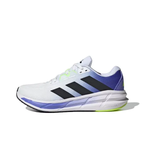 Adidas QUESTAR 3 Slip-Resistant Abrasion-Resistant Low-Top Беговые кроссовки Мужские Белый Синий