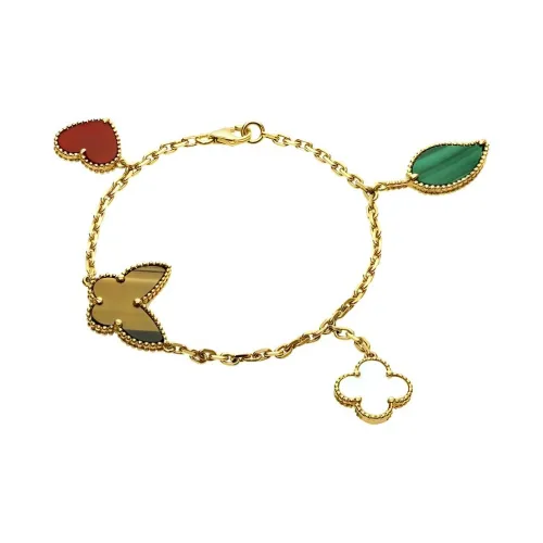 Van Cleef Arpels 18К золото Браслет с четырехспицевым узором Женские Многоцветный