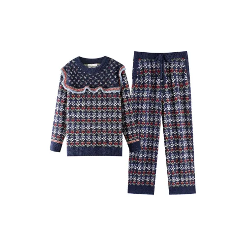 ZumashL Luxury Designer Series Пижамный комплект Женские Aqua Wave Blue