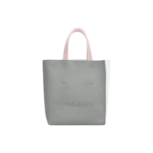 MARNI Museo Soft Телячья кожа Сумка через плечо Сумка Мини Женская Серый Белый