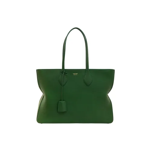 Ferragamo Hammered Телячья кожа Тоут Сумка Сумка для покупок Сумка на плечо Большая Женская Лесной зеленый