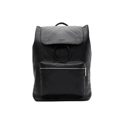 Burberry Рюкзак С Тиснением В Клетку Текстильная Ручка Регулируемые Наплечные Ремни Магнитная Застежка-клапан, Затягивающийся Шнурок