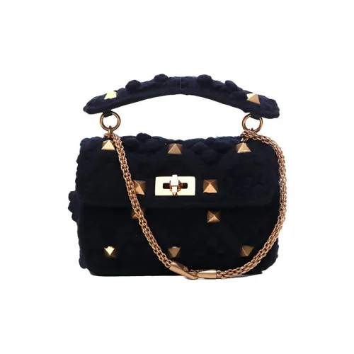 Valentino Rockstud Овчина Сумка через плечо Женская Синяя